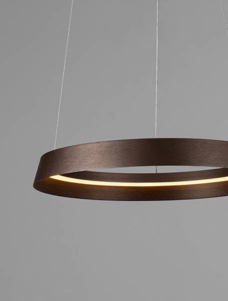 Pendelleuchte Ormi - Aluminium - Braun - Durchmesser: 45 cm