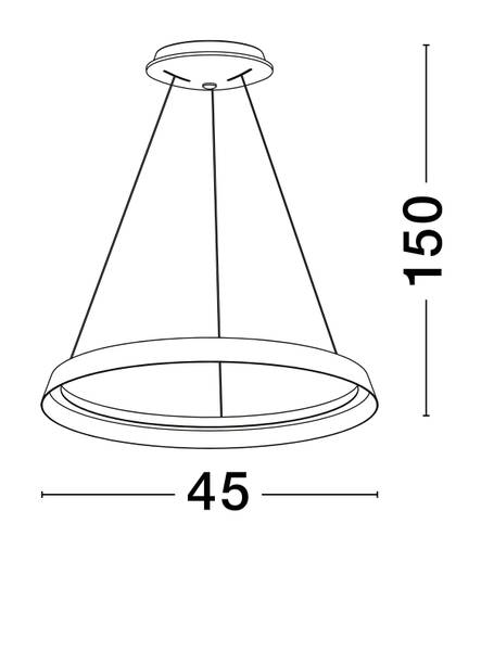 Pendelleuchte Ormi - Aluminium - Braun - Durchmesser: 45 cm