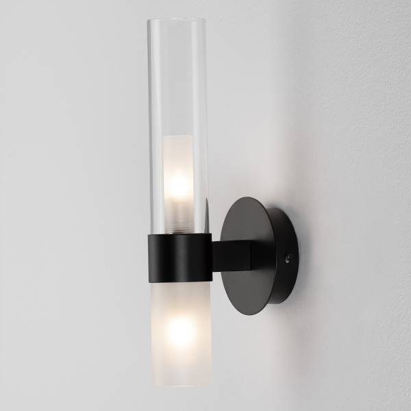 Wandleuchte Century - Aluminium / Glas - Schwarz