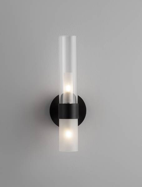 Wandleuchte Century - Aluminium / Glas - Schwarz