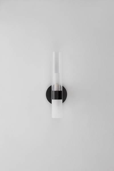 Wandleuchte Century - Aluminium / Glas - Schwarz