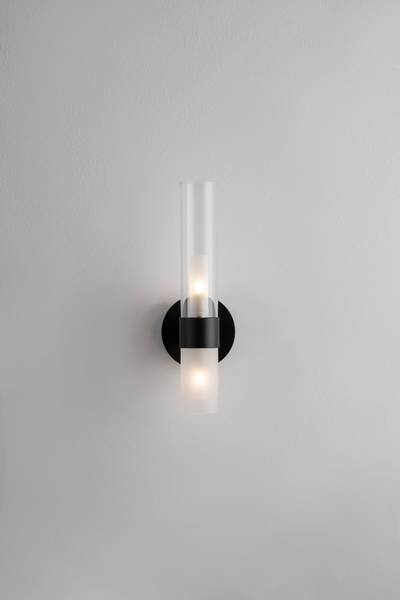 Wandleuchte Century - Aluminium / Glas - Schwarz