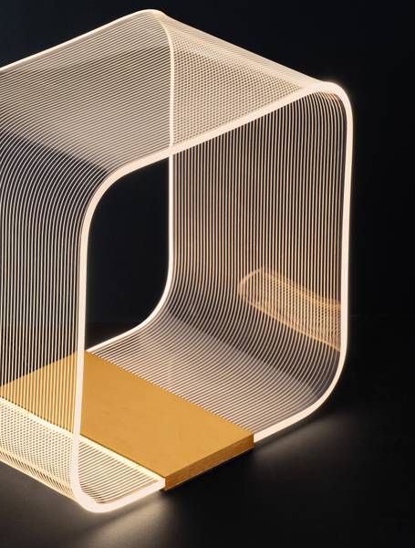 Tischleuchte Valentin Typ B - Aluminium / Acrylglas - Gold