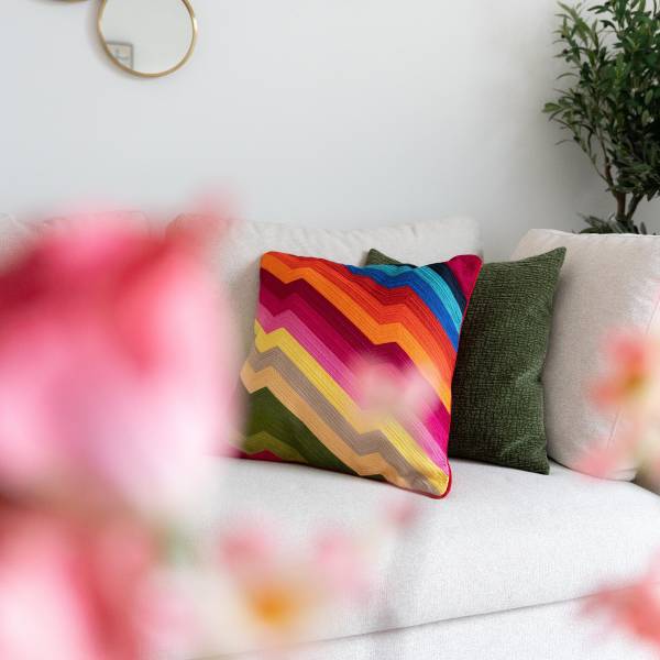 Dekokissen Artistic Zig Zag - Baumwolle / Polyester - Multicolor