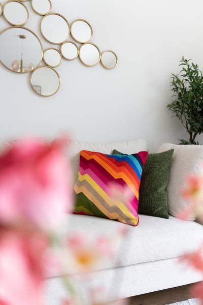 Dekokissen Artistic Zig Zag - Baumwolle / Polyester - Multicolor