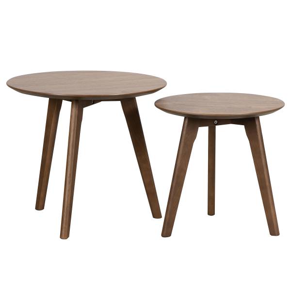 Furniertes Beistelltisch-Set Nilla - Walnuss