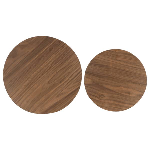 Furniertes Beistelltisch-Set Nilla - Walnuss