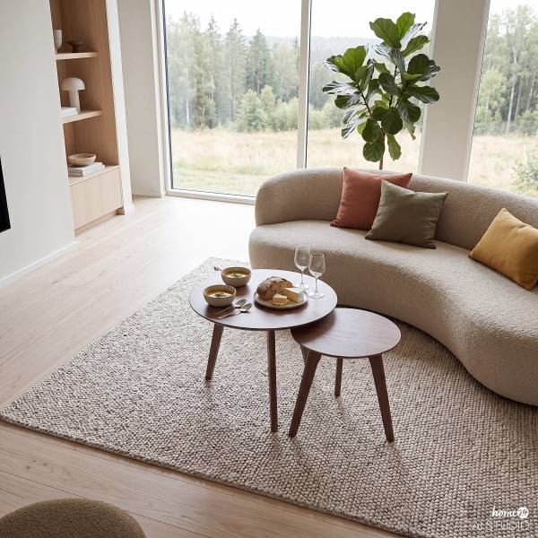 Furniertes Beistelltisch-Set Nilla - Walnuss