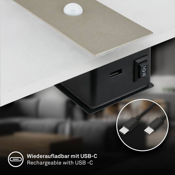 Akku LED-Wandleuchte Aura - Gold