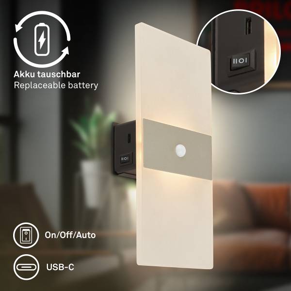 Akku LED-Wandleuchte Aura - Gold