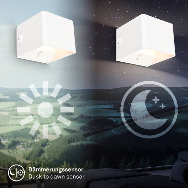 Akku LED-Wandleuchte Borra - Aluminium / Polypropylen - Weiß