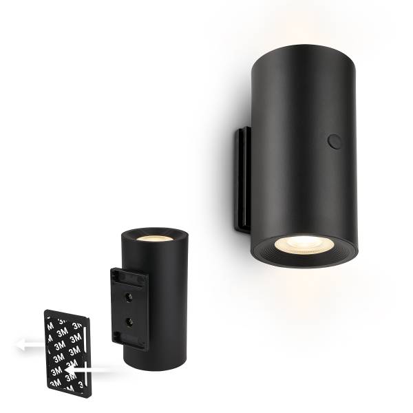 LED-Wandleuchte Misy - Polypropylen - Schwarz