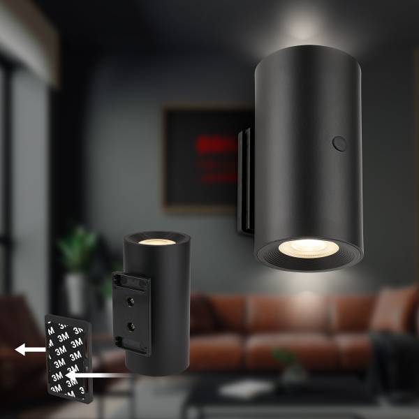 LED-Wandleuchte Misy - Polypropylen - Schwarz