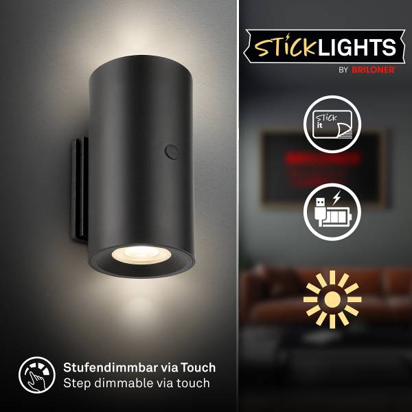 LED-Wandleuchte Misy - Polypropylen - Schwarz