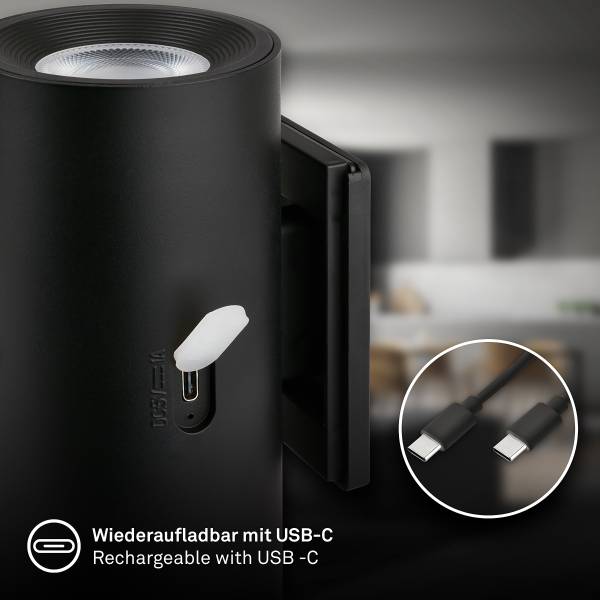 LED-Wandleuchte Misy - Polypropylen - Schwarz