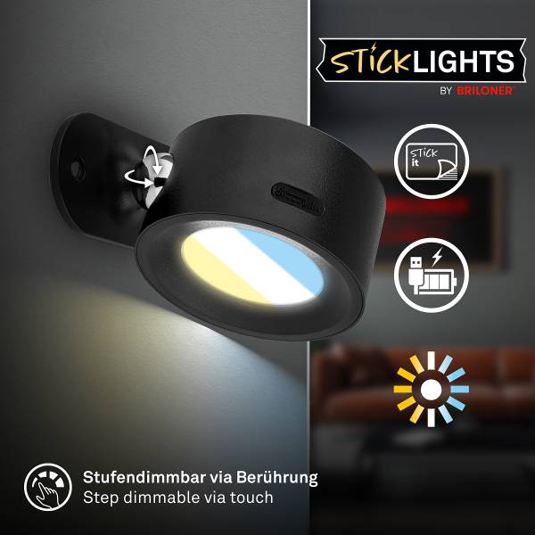 LED-Wandleuchte Tari dimmbar - Polypropylen - Schwarz