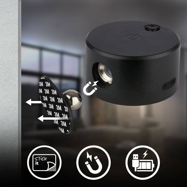 LED-Wandleuchte Tari dimmbar - Polypropylen - Schwarz