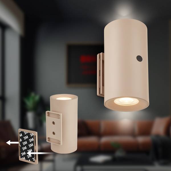 LED-Wandleuchte Misy - Polypropylen - Beige