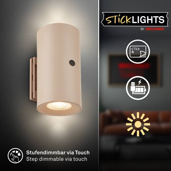 LED-Wandleuchte Misy - Polypropylen - Beige