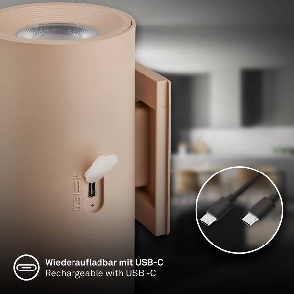 LED-Wandleuchte Misy - Polypropylen - Beige