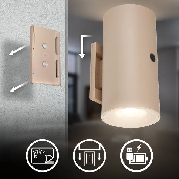 LED-Wandleuchte Misy - Polypropylen - Beige