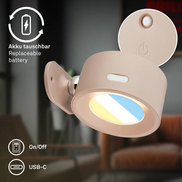 LED-Wandleuchte Tari dimmbar - Polypropylen - Beige