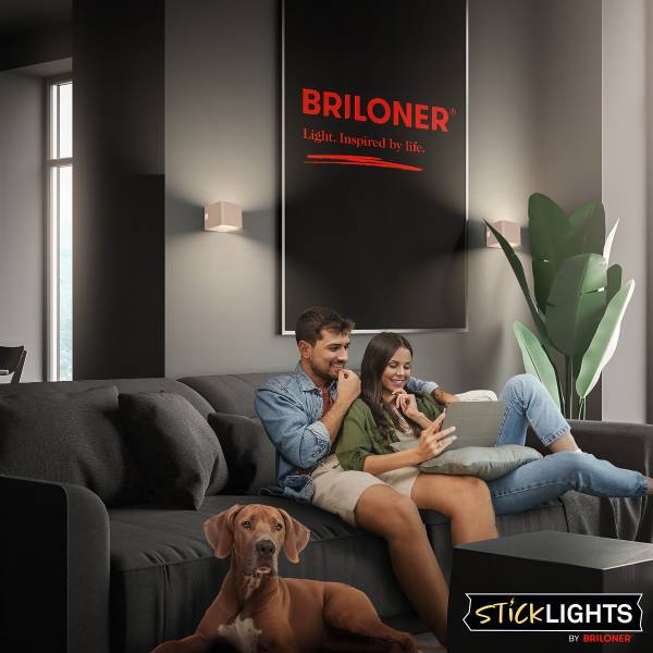 Akku LED-Wandleuchte Borra - Aluminium / Polypropylen - Beige