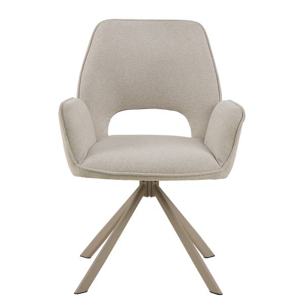Armlehnenstuhl Sigio 2er-Set - Webstoff Aphra: Beige