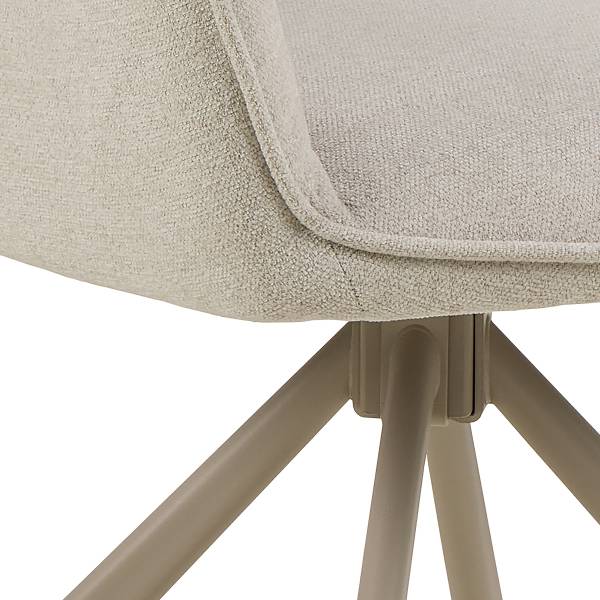 Armlehnenstuhl Sigio 2er-Set - Webstoff Aphra: Beige