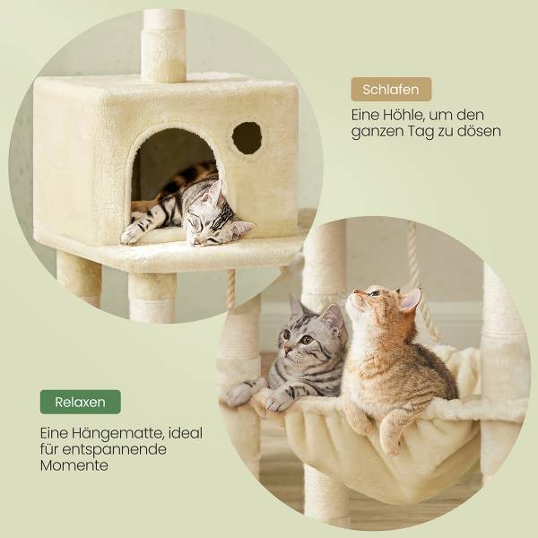 Katzenkratzbaum Inuid - Holzwerkstoff / Samt - Beige