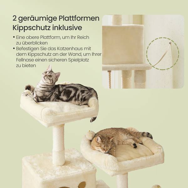 Katzenkratzbaum Inuid - Holzwerkstoff / Samt - Beige