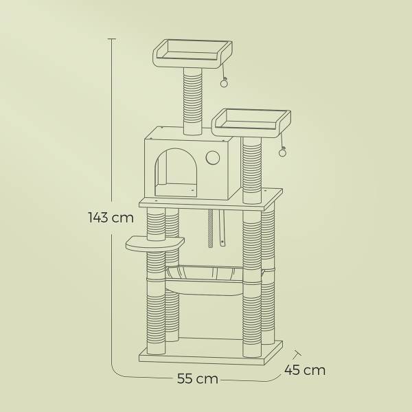 Katzenkratzbaum Inuid - Holzwerkstoff / Samt - Beige