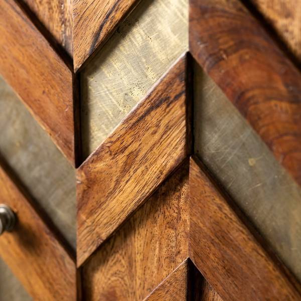 Waschbeckenunterschrank Cross 2 Türen - Akazie massiv - Nougat