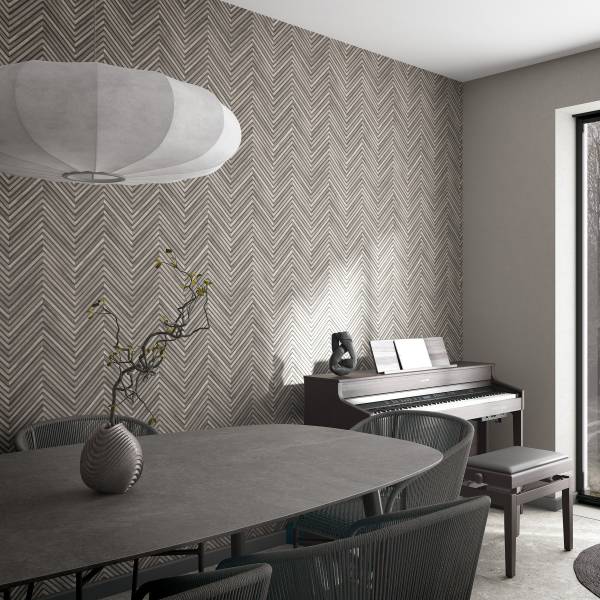 Vliestapete 33369 Meliert - Vlies - Grau / Beige