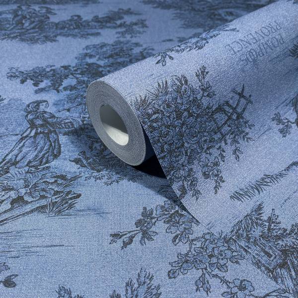 Vliestapete 35627 Landschaft - Vlies - Blau / Schwarz