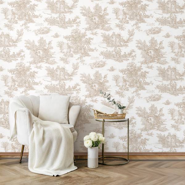 Vliestapete 35625 Landschaft - Vlies - Weiß / Beige