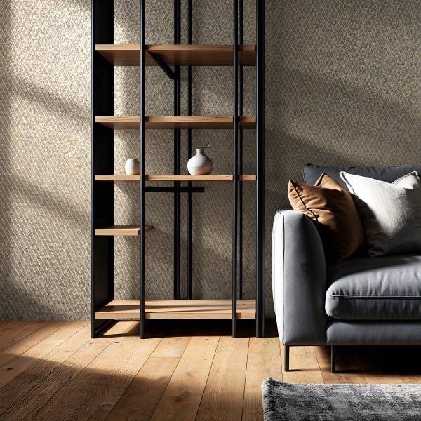 Vliestapete 35540 geometrische Linien - Vlies - Schwarz / Gold