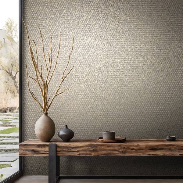 Vliestapete 35540 geometrische Linien - Vlies - Schwarz / Gold