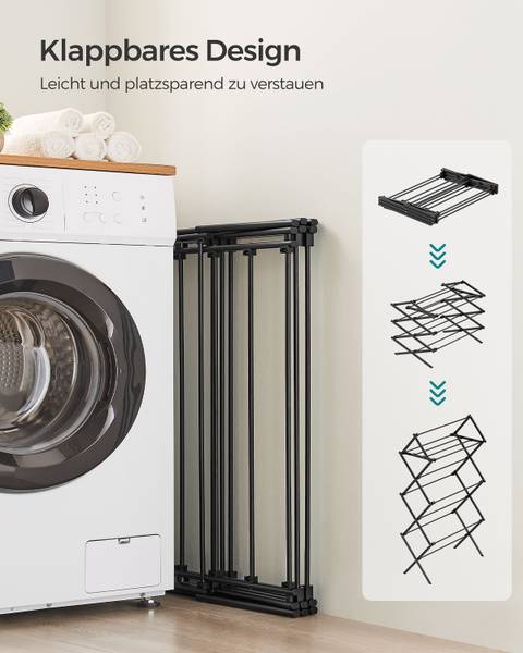 Wäscheständer Buyan - Eisen / Polythylene - Schwarz
