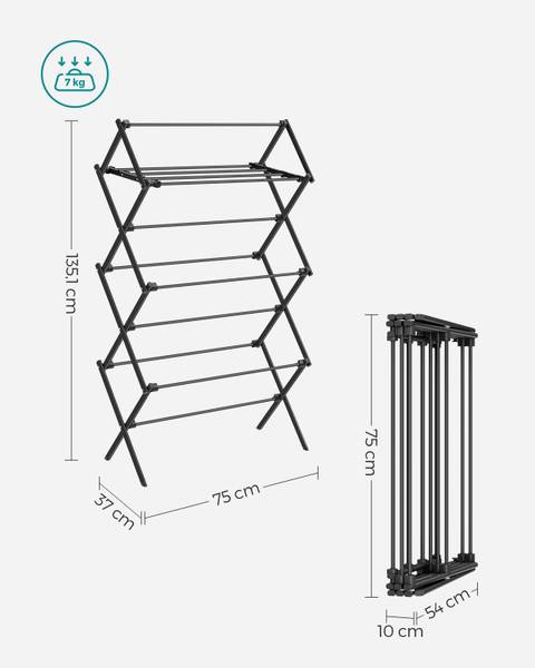 Wäscheständer Buyan - Eisen / Polythylene - Schwarz