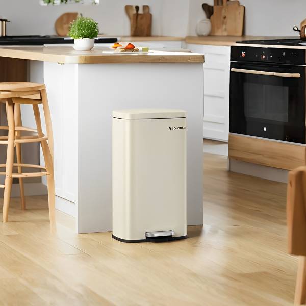 Mülleimer Yamta - Edelstahl / Polypropylen - Beige