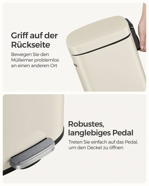 Mülleimer Yamta - Edelstahl / Polypropylen - Beige
