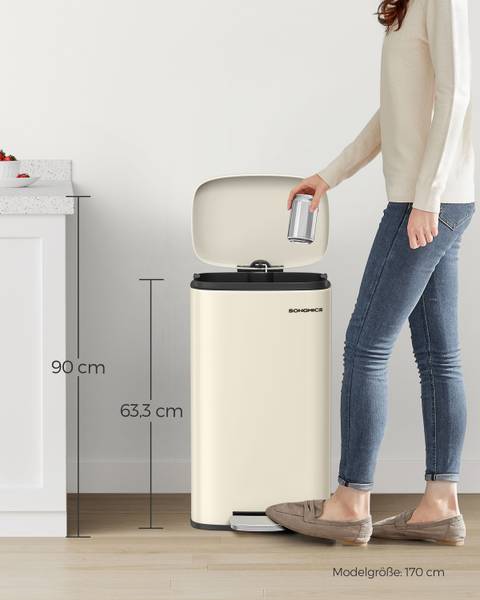 Mülleimer Yamta - Edelstahl / Polypropylen - Beige
