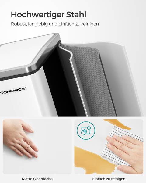 Mülleimer Kelau - Edelstahl / ABS - Weiß