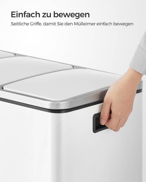 Mülleimer Kelau - Edelstahl / ABS - Weiß