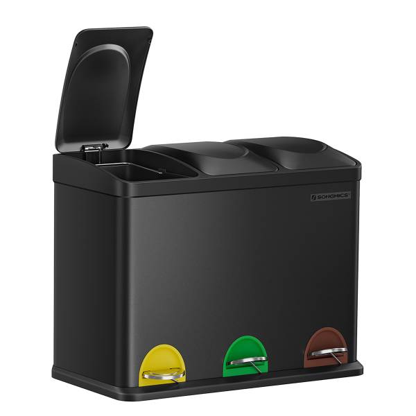 Mülleimer Ibdaa - Edelstahl / ABS - Schwarz