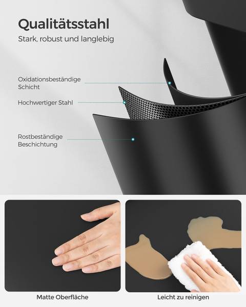 Mülleimer Ibdaa - Edelstahl / ABS - Schwarz