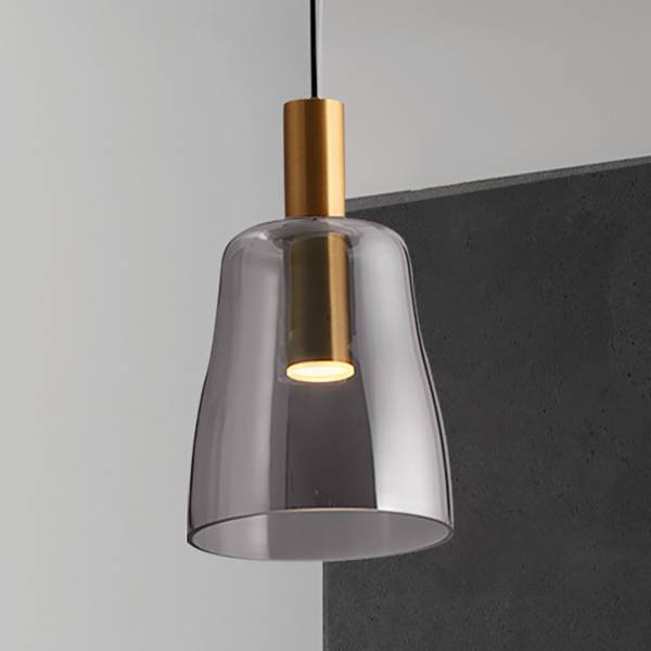 Pendelleuchte Imatia Typ B - Aluminium / Rauchglas - Gold
