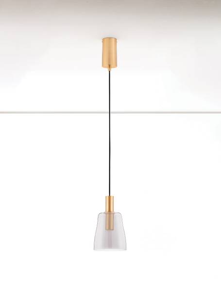 Pendelleuchte Imatia Typ B - Aluminium / Rauchglas - Gold