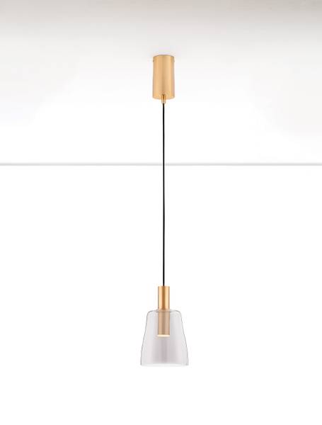 Pendelleuchte Imatia Typ B - Aluminium / Rauchglas - Gold